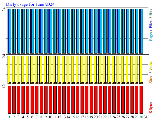 Daily usage for June 2024