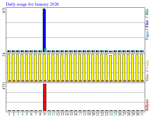 Daily usage for January 2026