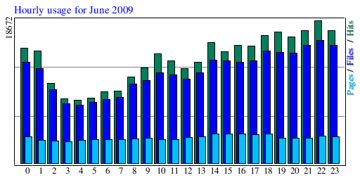Hourly usage for June 2009