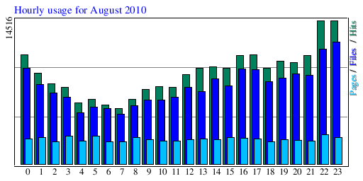 Hourly usage for August 2010
