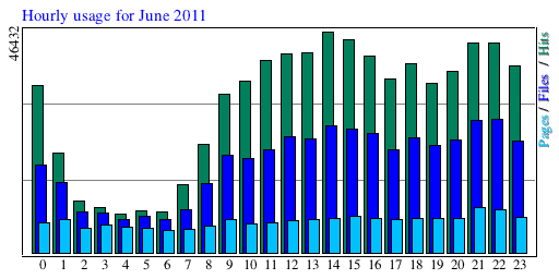 Hourly usage for June 2011