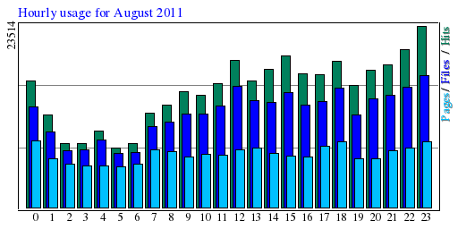 Hourly usage for August 2011