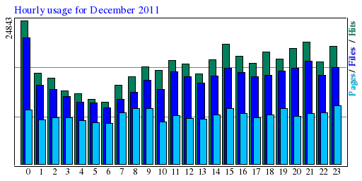 Hourly usage for December 2011