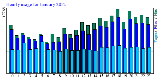 Hourly usage for January 2012
